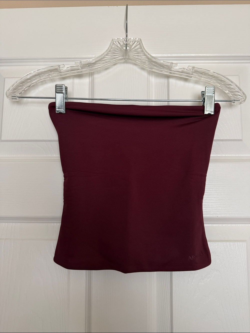 Aritzia Strapless Tube Top in Burgundy